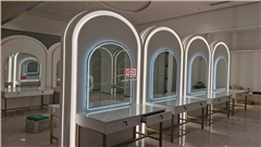 理發(fā)店鋪裝修，烤漆展柜定制，南京中強(qiáng)展柜廠